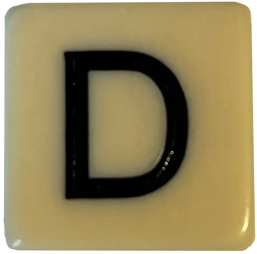 a png of a bannagrams D letter piece