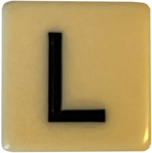 a png of a bannagrams L letter piece