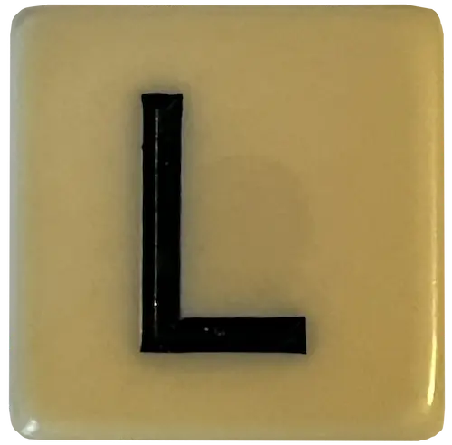 a png of a bannagrams L letter piece